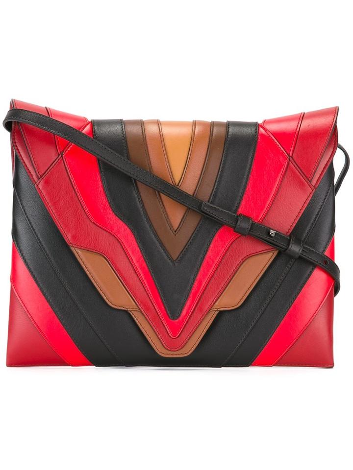 Elena Ghisellini Panelled Shoulder Bag, Women's, Red