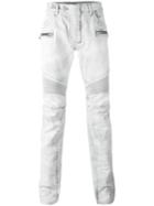 Balmain Biker Jeans, Men's, Size: 32, Grey, Cotton/polyurethane