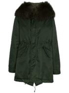 Mr & Mrs Italy Hooded Fur-collar Parka Coat - Green