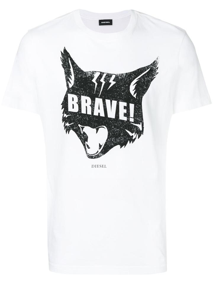 Diesel - Printed T-shirt - Men - Cotton - Xl, White, Cotton