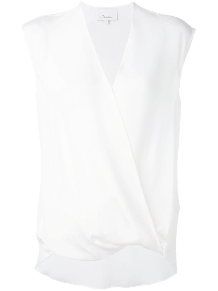3.1 Phillip Lim V-neck Top, Women's, Size: 4, White, Silk