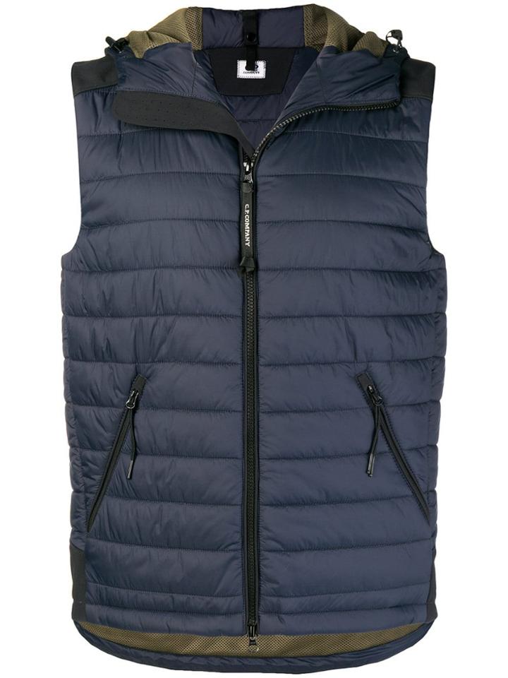 Cp Company Goggle Hood Gilet - Blue