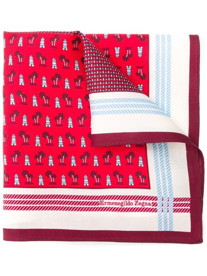 Ermenegildo Zegna Embroidered Pocket Square Scarf