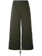 Ports 1961 - Cargo Palazzo Pants - Women - Silk/cotton - 38, Green, Silk/cotton