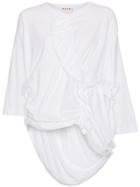 Marni Oversized Jersey Top With Ruffles - White