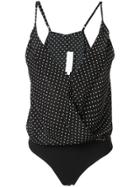 Michelle Mason Wrap Style Bodysuit - Black