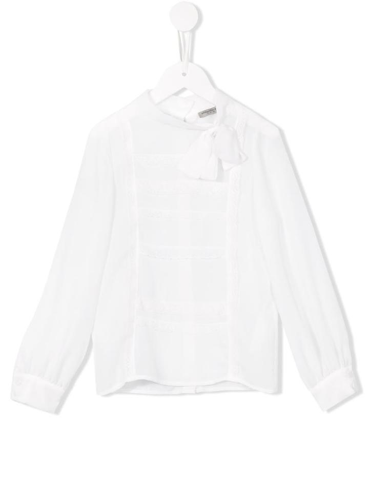 Ermanno Scervino Junior Pussy Bow Shirt, Toddler Girl's, Size: 2 Yrs, White