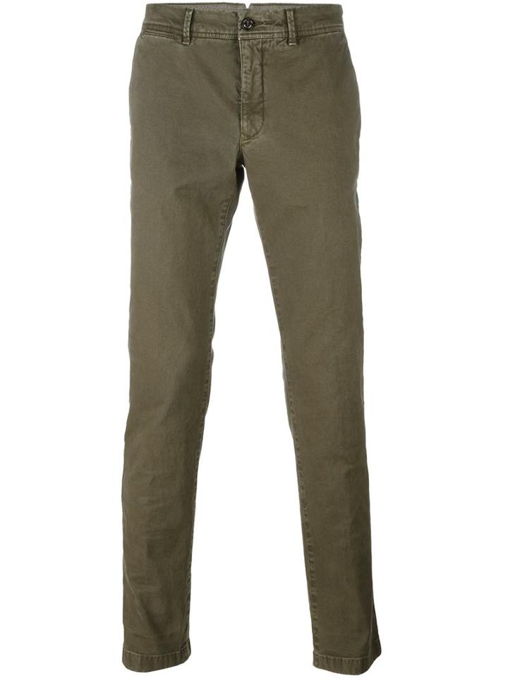 Moncler Classic Chinos, Men's, Size: 48, Green, Cotton/spandex/elastane