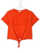 Elisabetta Franchi La Mia Bambina Teen Tie-front T-shirt - Red