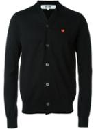 Comme Des Garçons Play Embroidered Red Heart Cardigan
