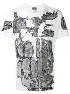 Diesel Printed T-shirt, Men's, Size: Xxl, White, Cotton