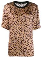 Ps Paul Smith Leopard Print Satin Top - Brown