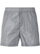 Moncler Logo Slim-fit Swim Shorts - Grey