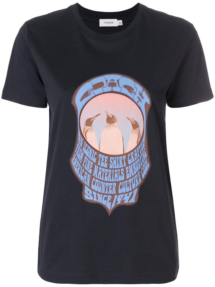 Coach Penguin Motif T-shirt - Black