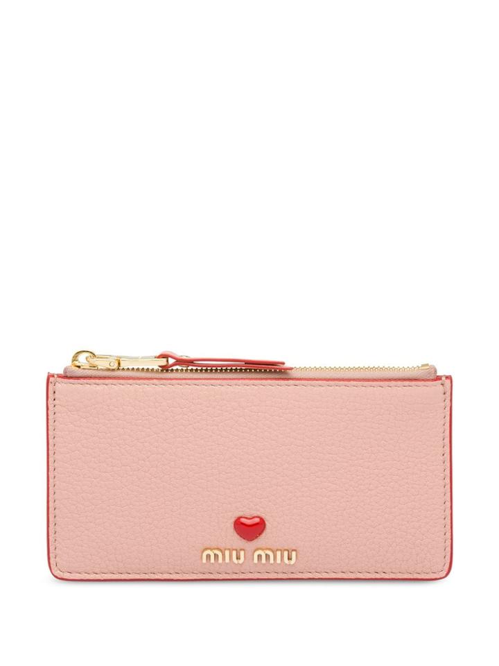 Miu Miu Heart Logo Pouch - Pink
