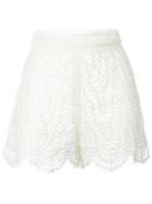 Valentino Sangallo Shorts, Women's, Size: 40, White, Silk/cotton/polyamide/polyester