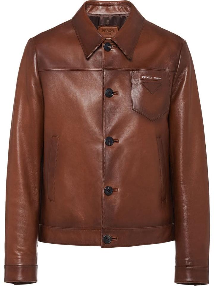 Prada Waxed Overshirt Jacket - Brown