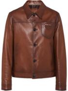 Prada Waxed Overshirt Jacket - Brown