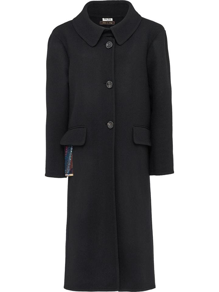 Miu Miu Single-breasted Coat - Black