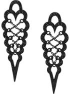 Colette 18kt Black Gold Diamond Drop Stud Earrings