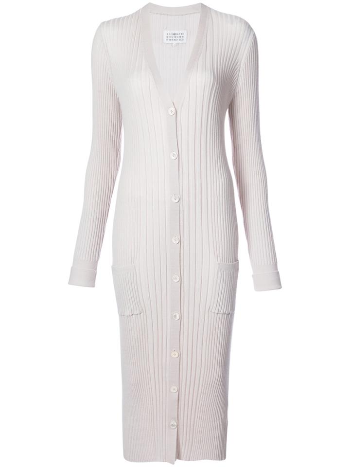 Maison Margiela Ribbed Maxi Cardigan - Nude & Neutrals