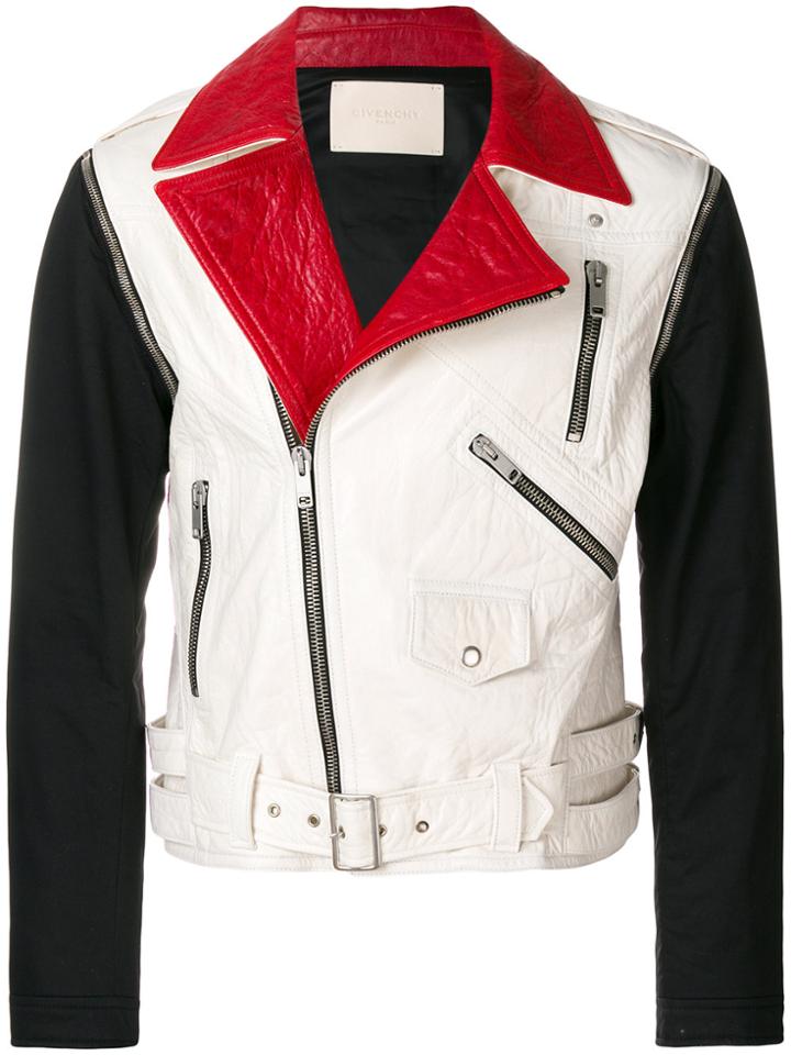 Givenchy Colour Block Biker Jacket - White