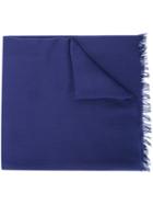 Giorgio Armani - Frayed Trim Scarf - Men - Modal/cashmere - One Size, Blue, Modal/cashmere