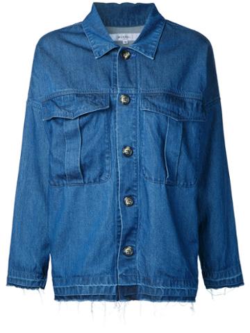 Murral - Floral Embroidery Denim Jacket - Women - Cotton/tencel - 38, Women's, Blue, Cotton/tencel