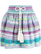Laneus A-line Knit Mini Skirt - Purple
