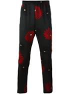 Msgm Floral Print Straight Trousers, Men's, Size: 46, Green, Polyester/spandex/elastane/polyamide