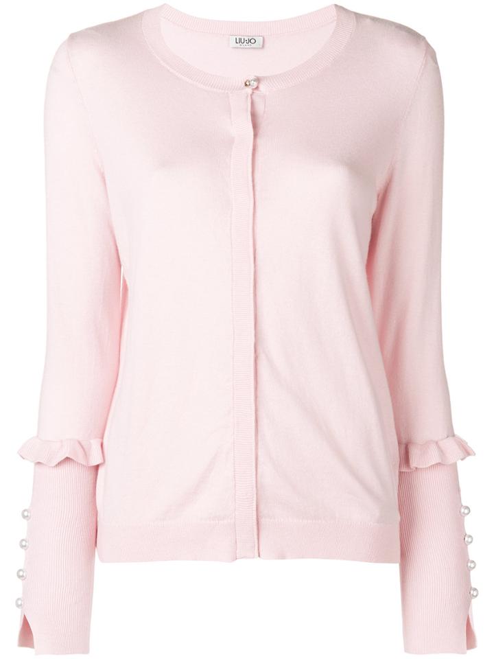 Liu Jo Pearl Details Cardigan - Pink & Purple