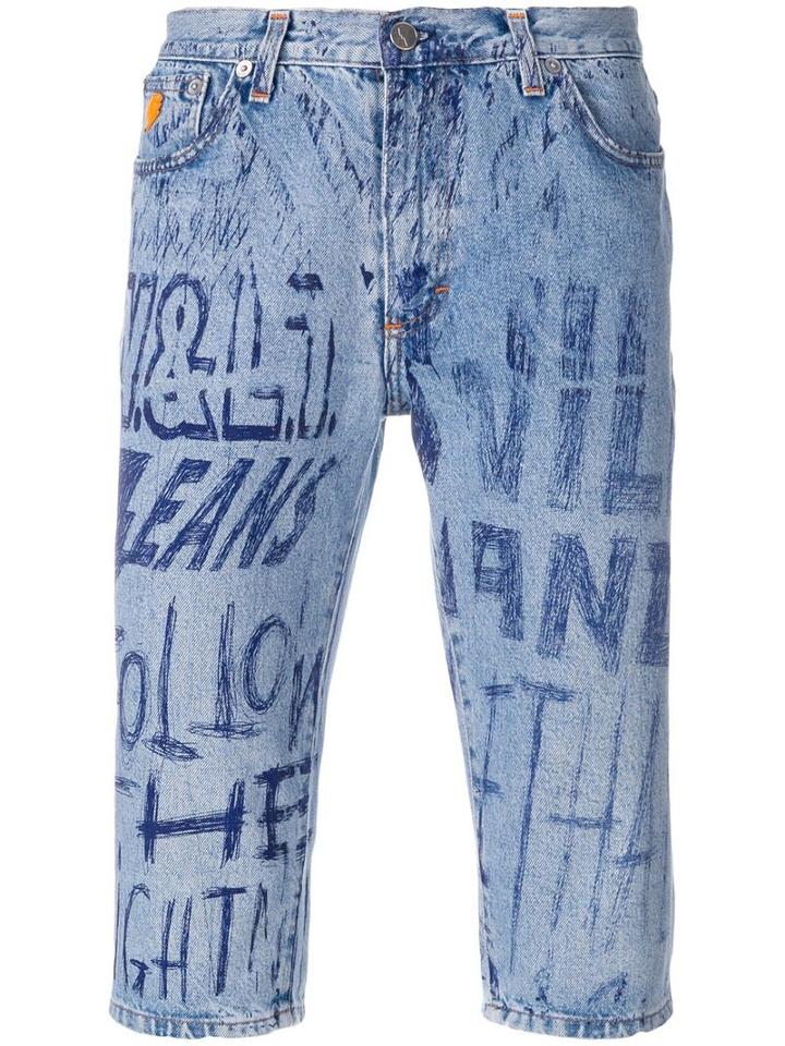 Walter Van Beirendonck Pre-owned Graffiti Shorts - Blue