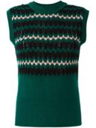 Marni Geometric Knitted Tank, Women's, Size: 38, Green, Polyamide/wool