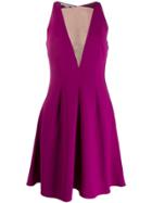Stella Mccartney Sheer Panel Flared Dress - Purple