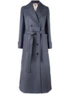 No21 Double Breasted Coat, Women's, Size: 38, Grey, Polyamide/acetate/viscose/wool