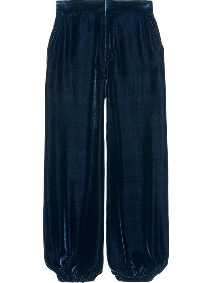 Gucci Velvet Harem Pants - Blue