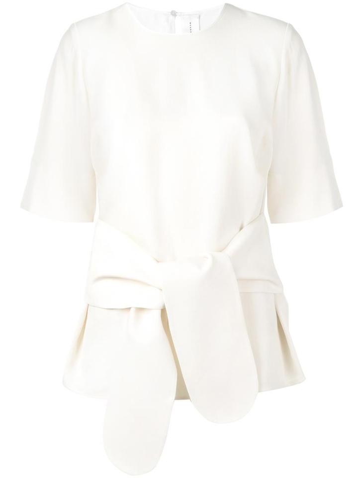 Victoria Victoria Beckham Tie Front T-shirt, Women's, Size: 8, White, Viscose/polyester
