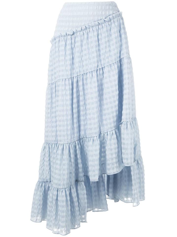 3.1 Phillip Lim Asymmetric Tiered Skirt - Blue