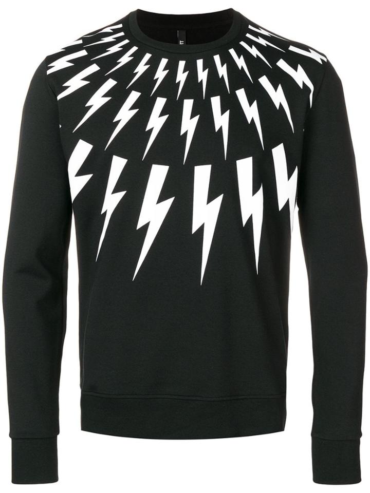 Neil Barrett Lightning Bolt Printed Sweatshirt - Black