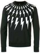 Neil Barrett Lightning Bolt Printed Sweatshirt - Black