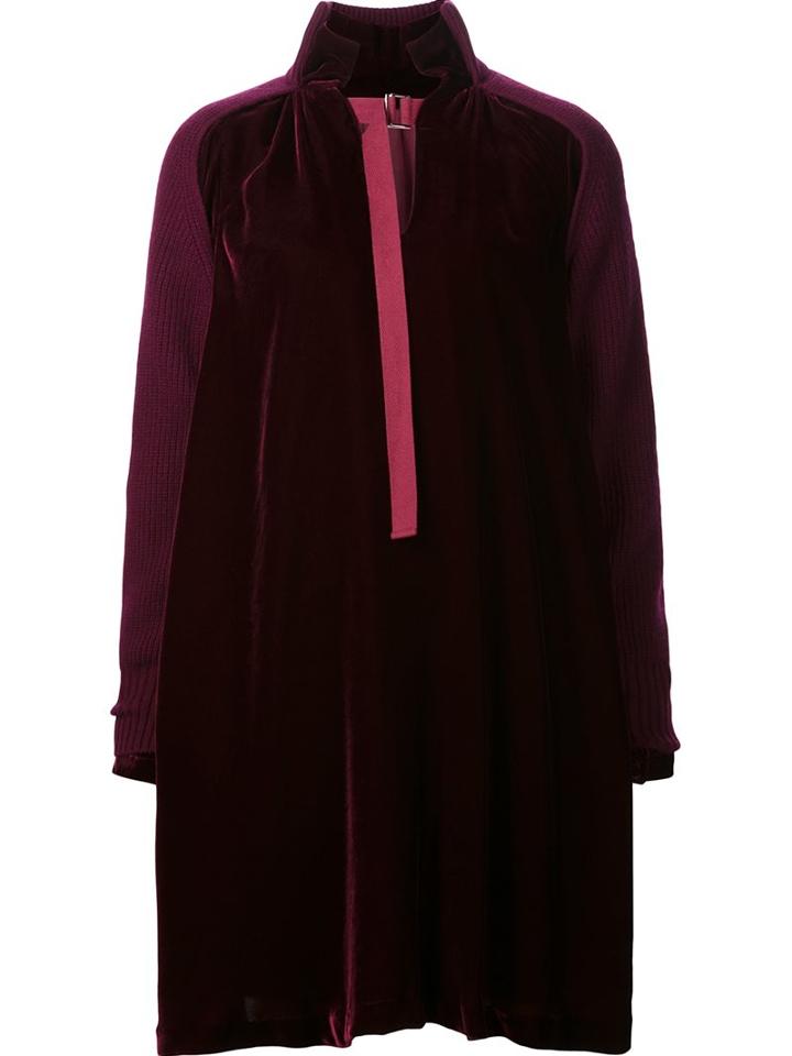 Sacai Velvet And Knit Dress