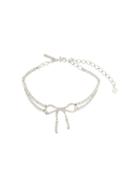 Oscar De La Renta Bow Encrusted Necklace - Silver