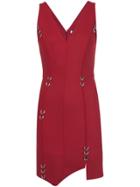 Mugler Piercing Detail Asymmetric Dress - Red
