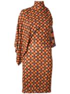 Givenchy - Asymmetric High-neck Dress - Women - Silk/acetate/viscose - 40, Brown, Silk/acetate/viscose