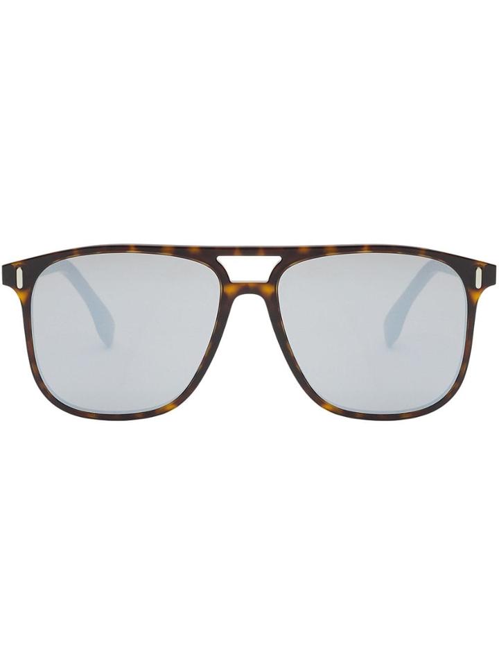 Fendi Eyewear Oversized Frame Sunglasses - Brown