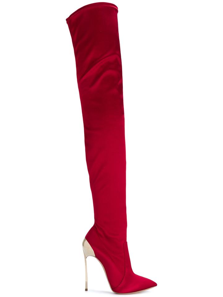 Casadei Over-the-knee Techno Blade Boots - Red
