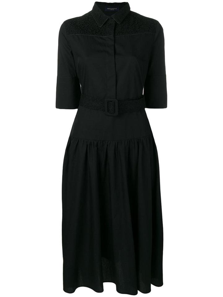 Piazza Sempione Belted Shirt Dress - Black