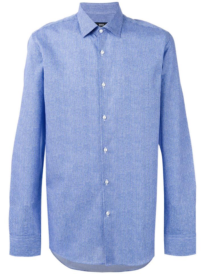 Boss Hugo Boss - Dot Detail Shirt - Men - Cotton - 40, Blue, Cotton