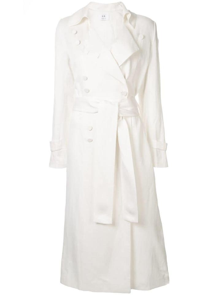 Sir. Isa Double-breasted Trench Coat - White
