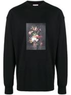 Palm Angels Floral Print Longsleeved T-shirt - Black
